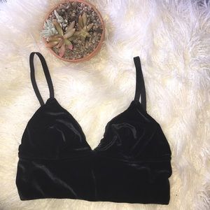 H&M Black Velvet Bra Top